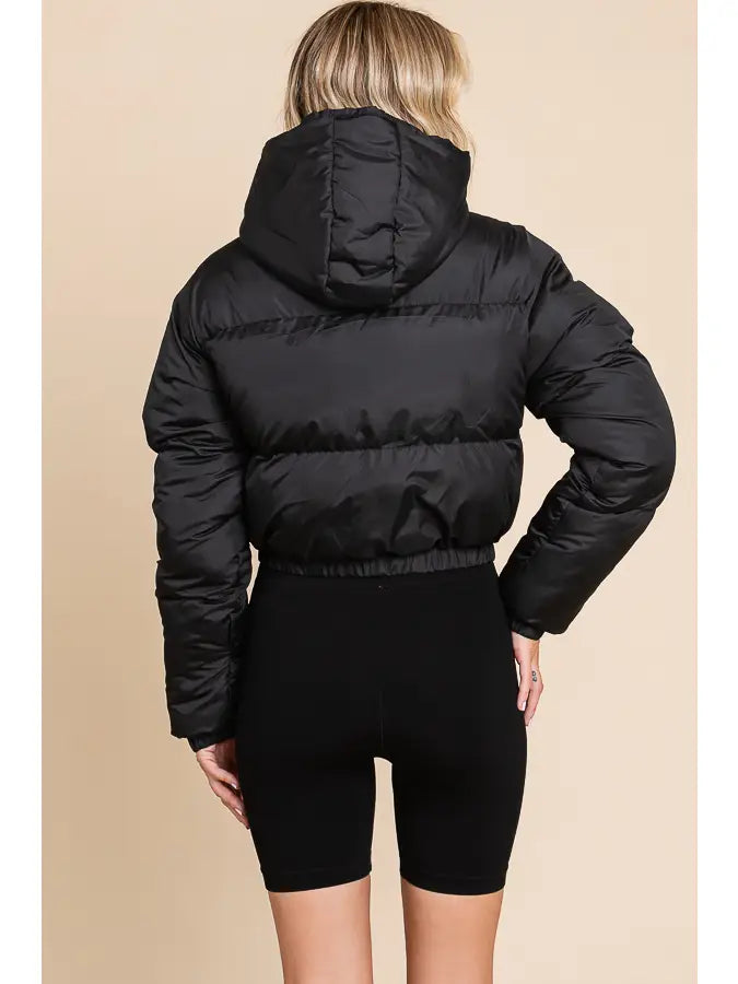 FRONT Zipper Hoodie Puffer with Pockets