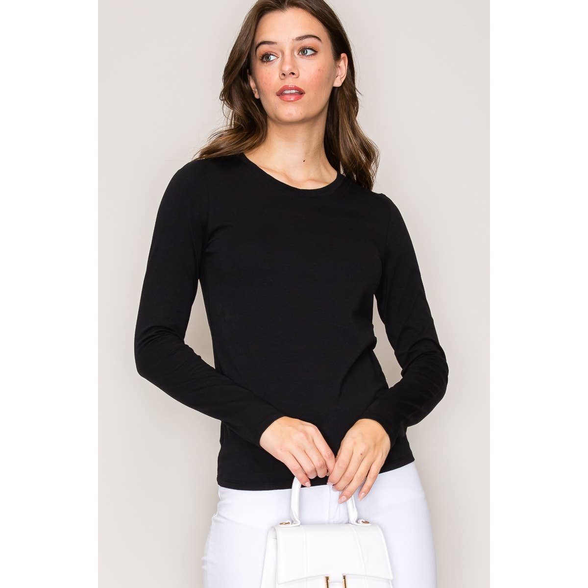 Crew Neck Long Sleeve Top