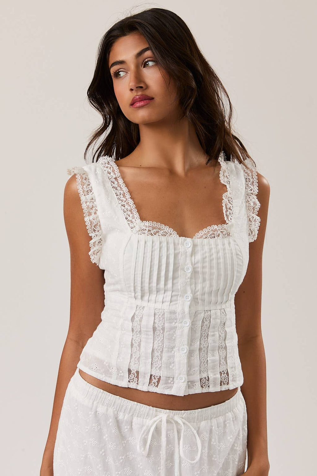 Square neck ruffle top