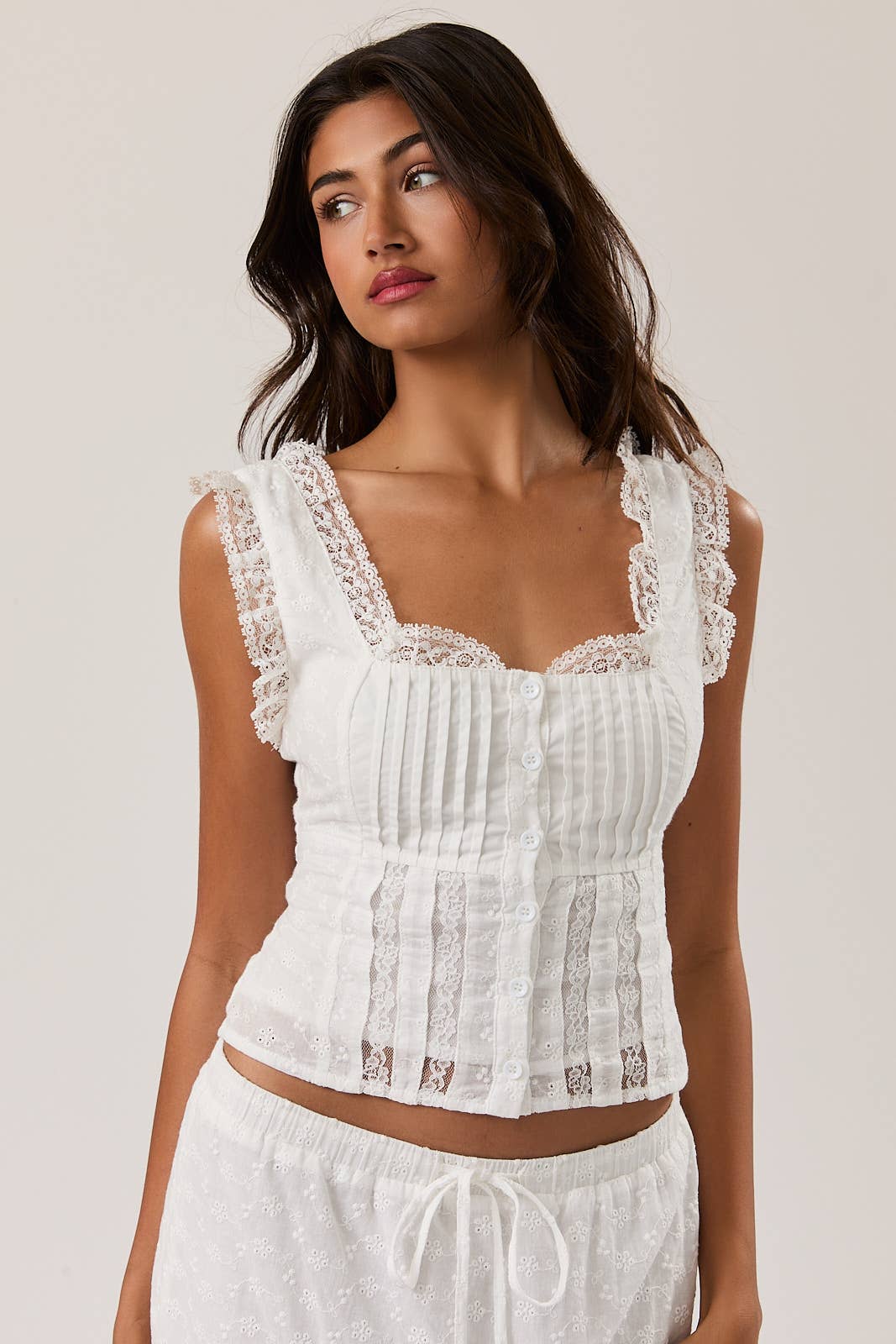Square neck ruffle top