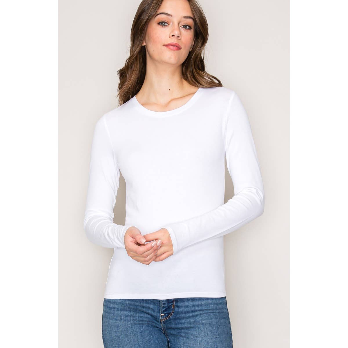 Crew Neck Long Sleeve Top