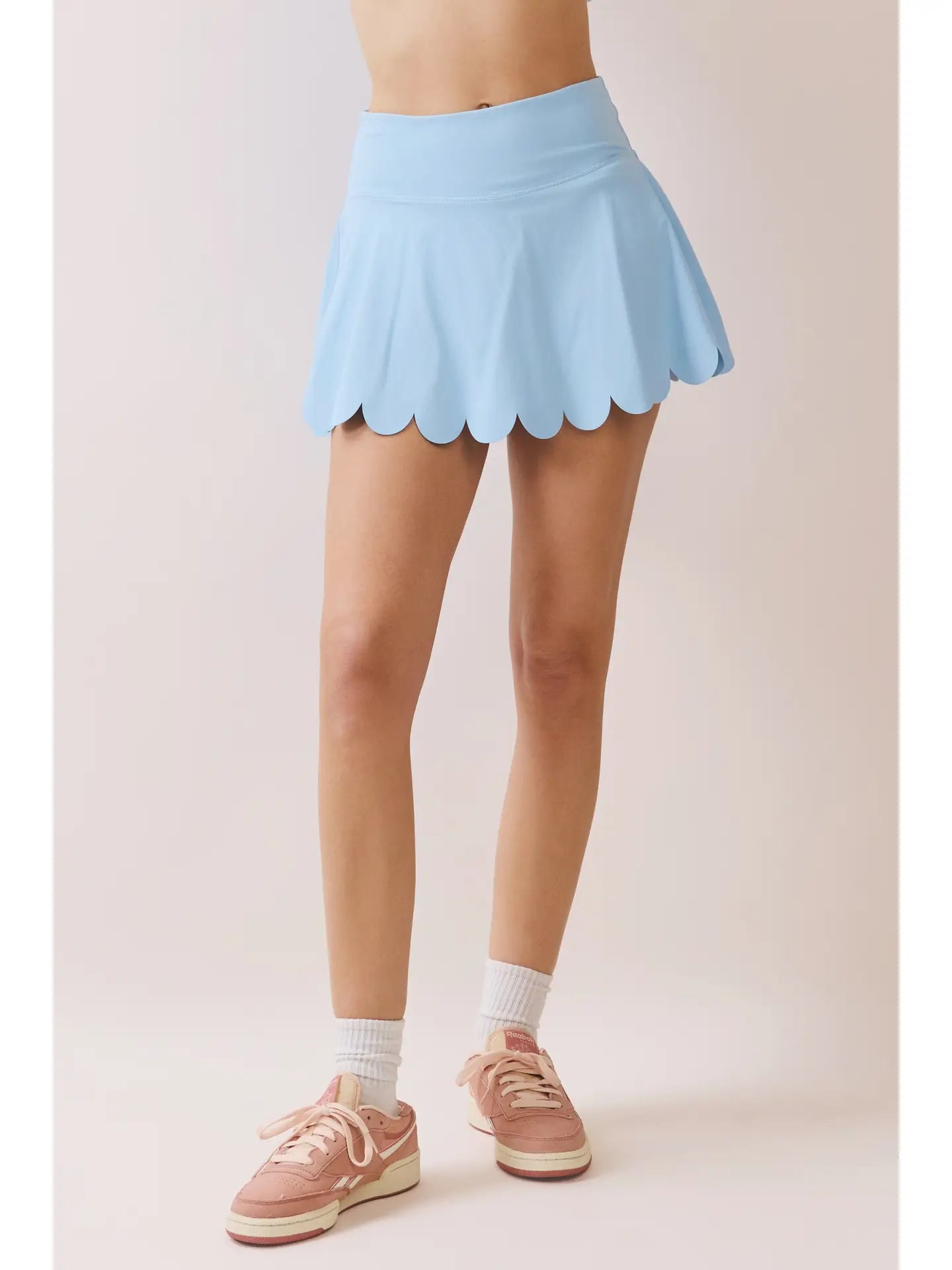 Scalloped Hem A Line Active Skirt
