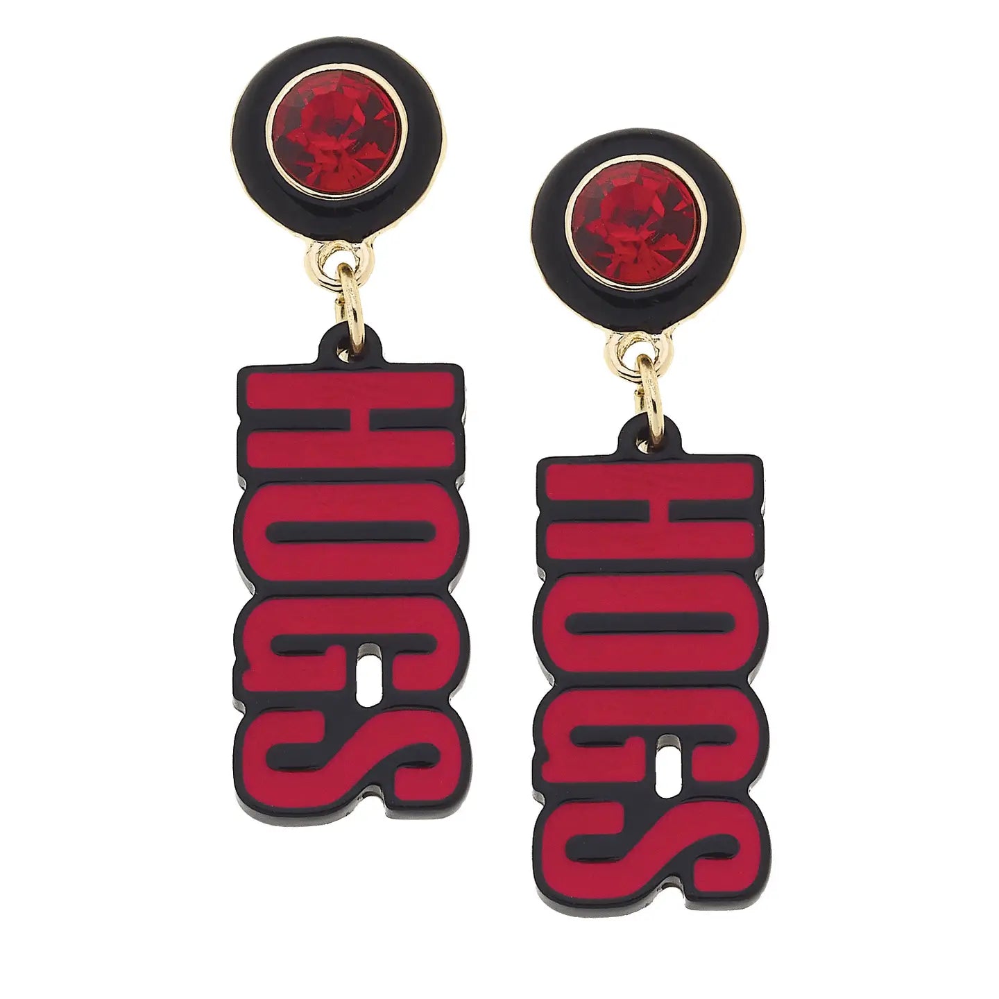 Arkansas Razorbacks Resin Block Letter Earrings