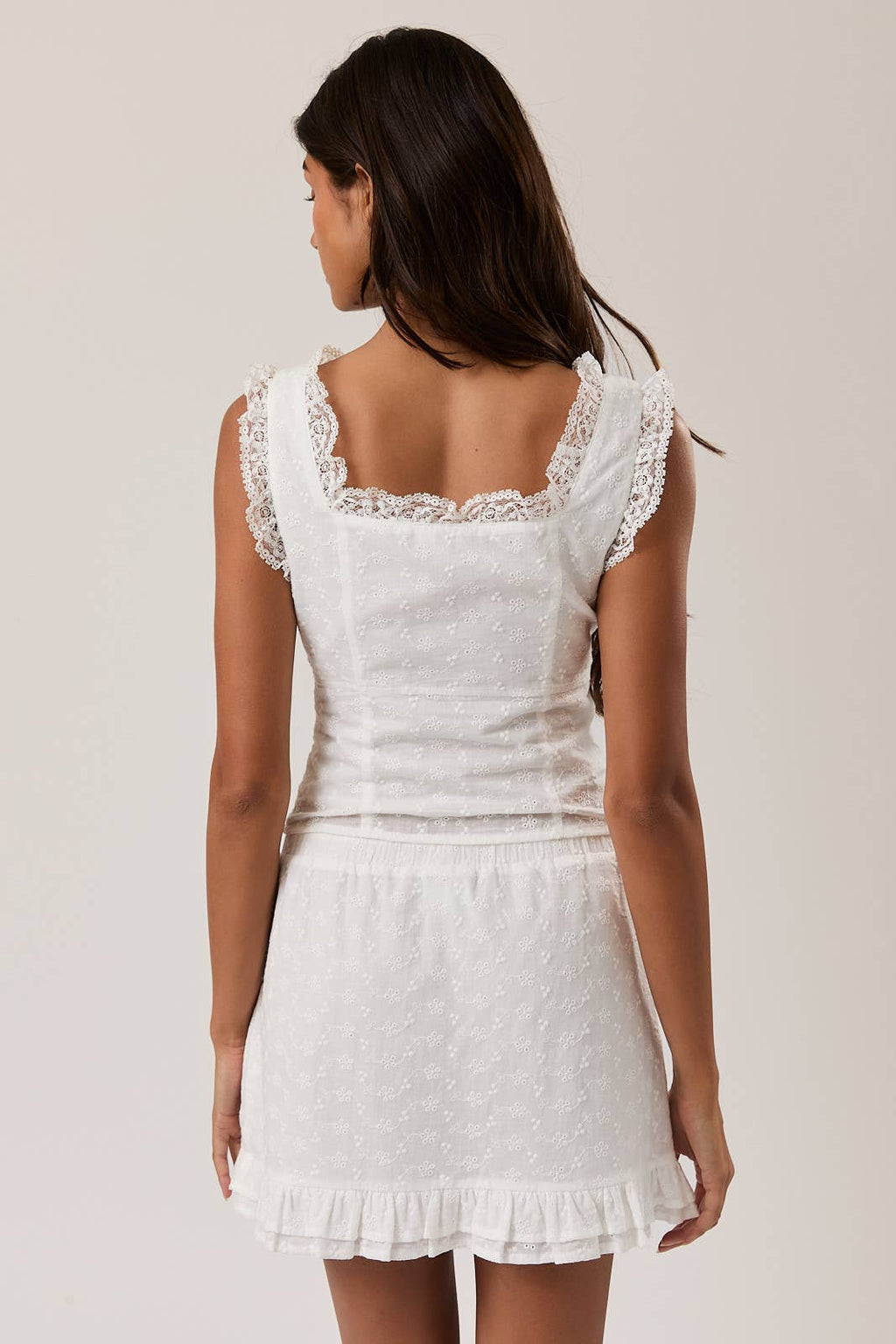 Square neck ruffle top
