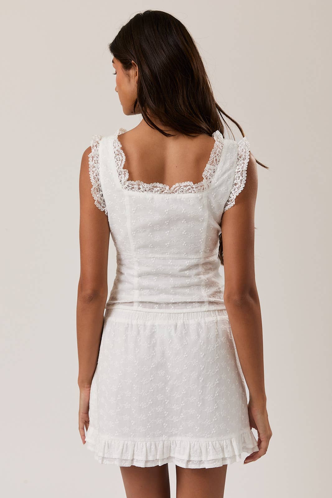 Square neck ruffle top