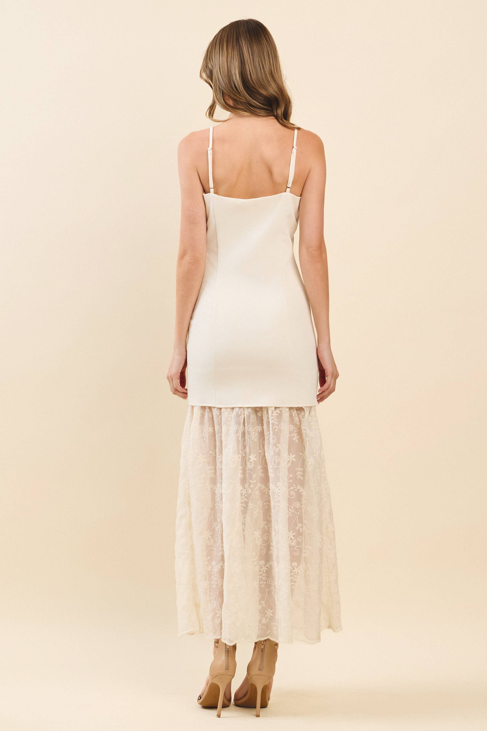 Sheer Embroidered Lace Dress