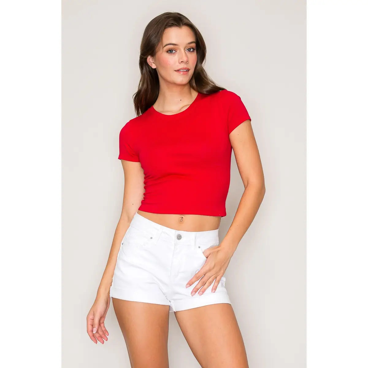 Short Sleeve Cotton Crop Top