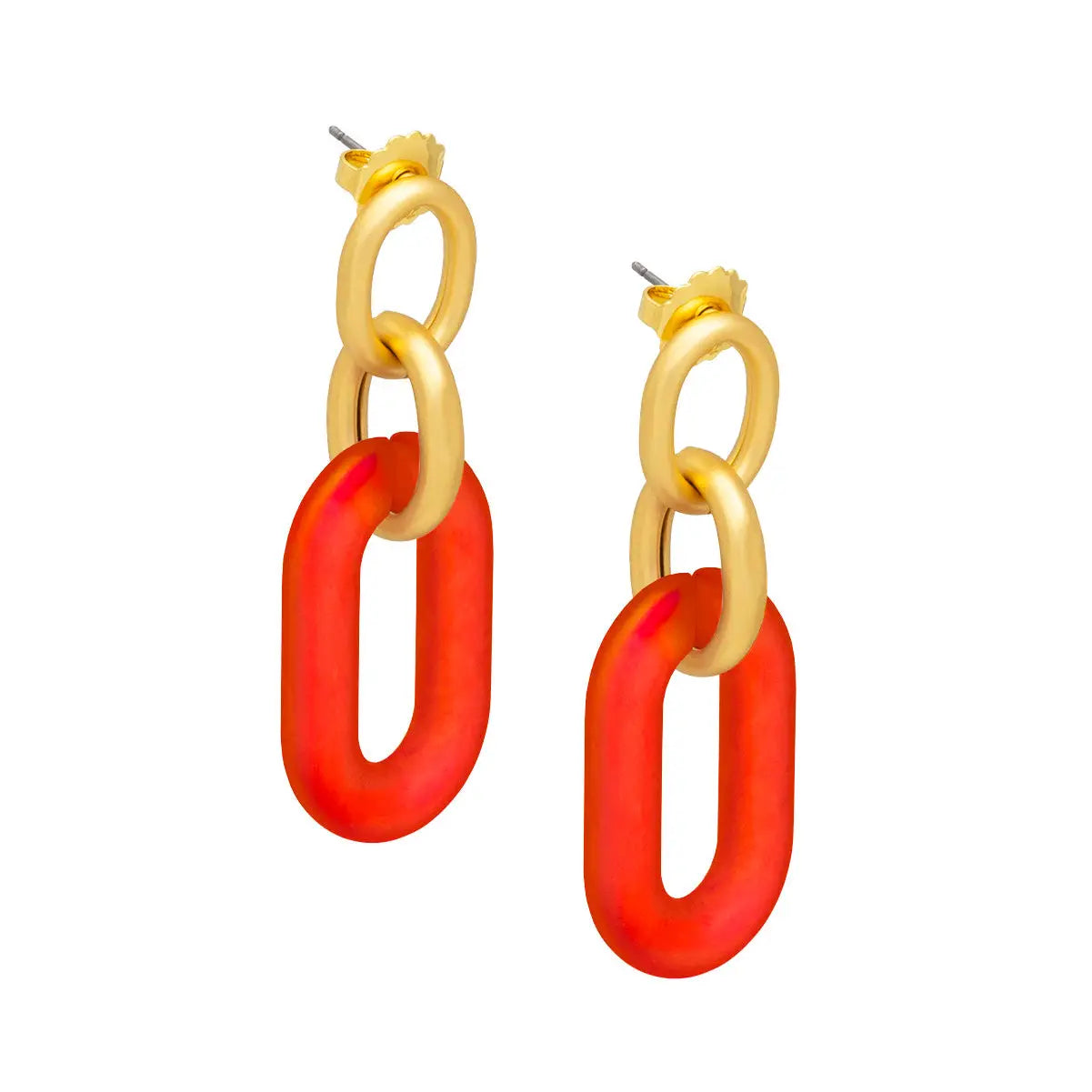 Resin Oval Link Drop Earring