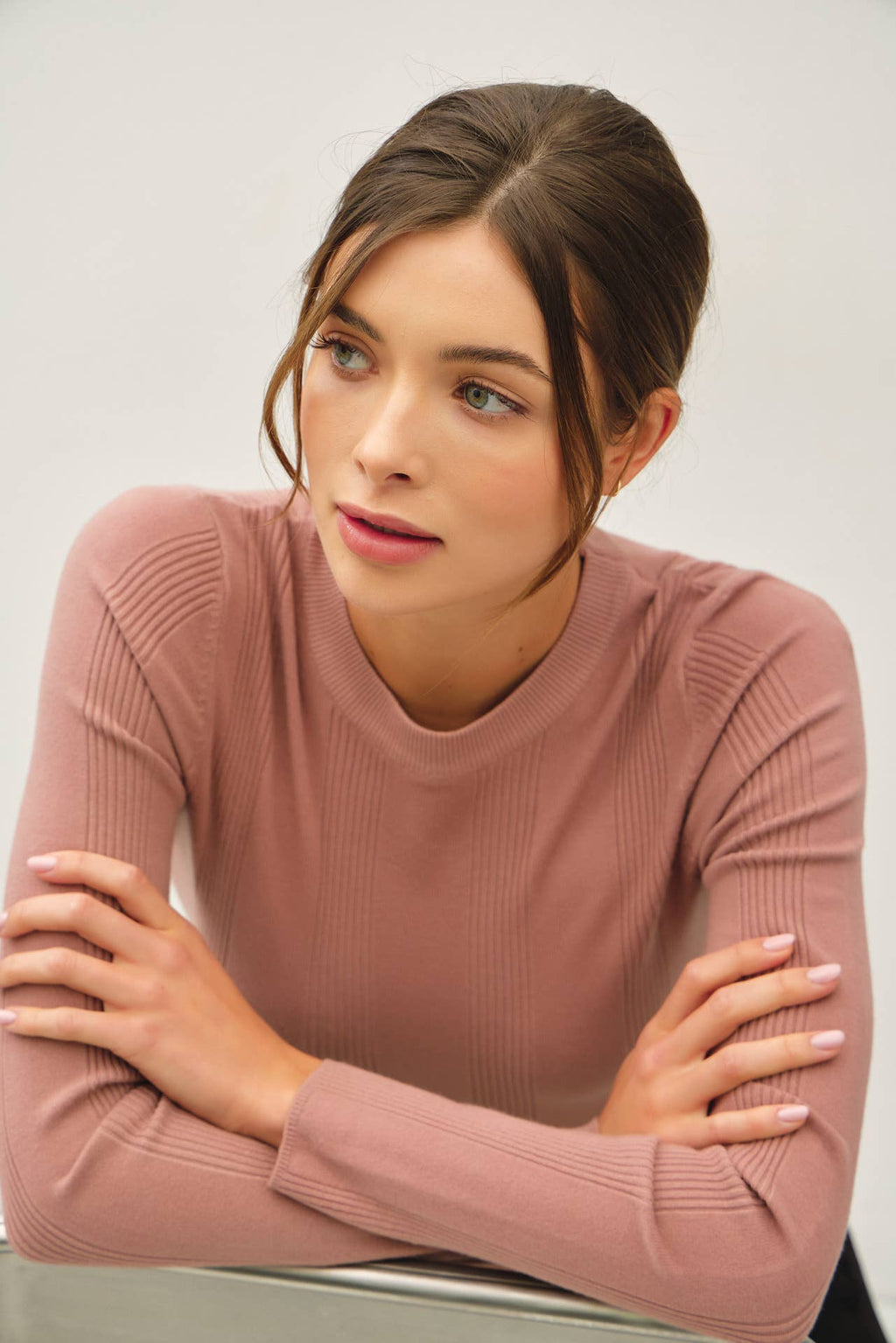 BASIC PATTERNED KNIT SWEATER