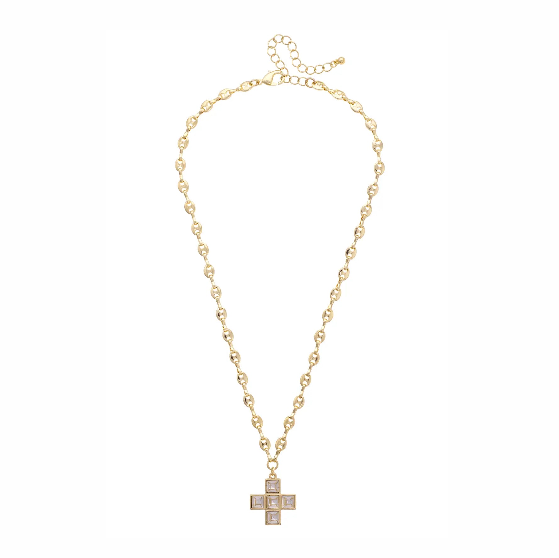 Theodora Rhinestone Cross Necklace