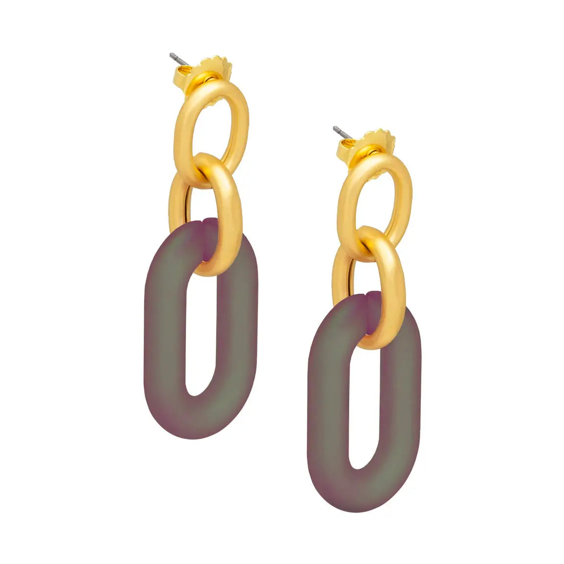 Resin Oval Link Drop Earring