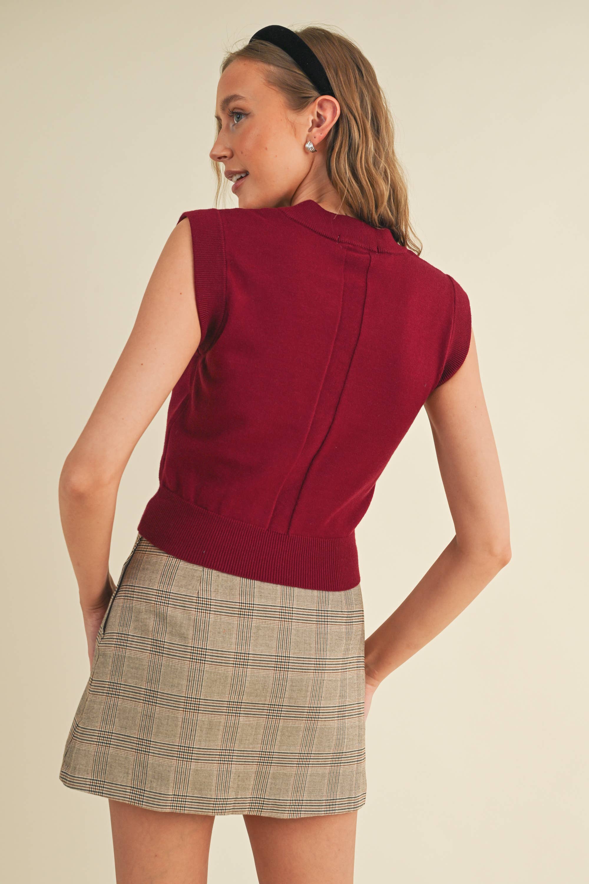 Women's Rib Neck Knit Sweater