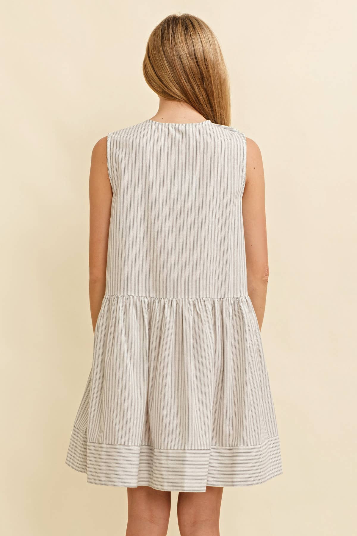 STRIPED SLEEVELESS MINI DRESS