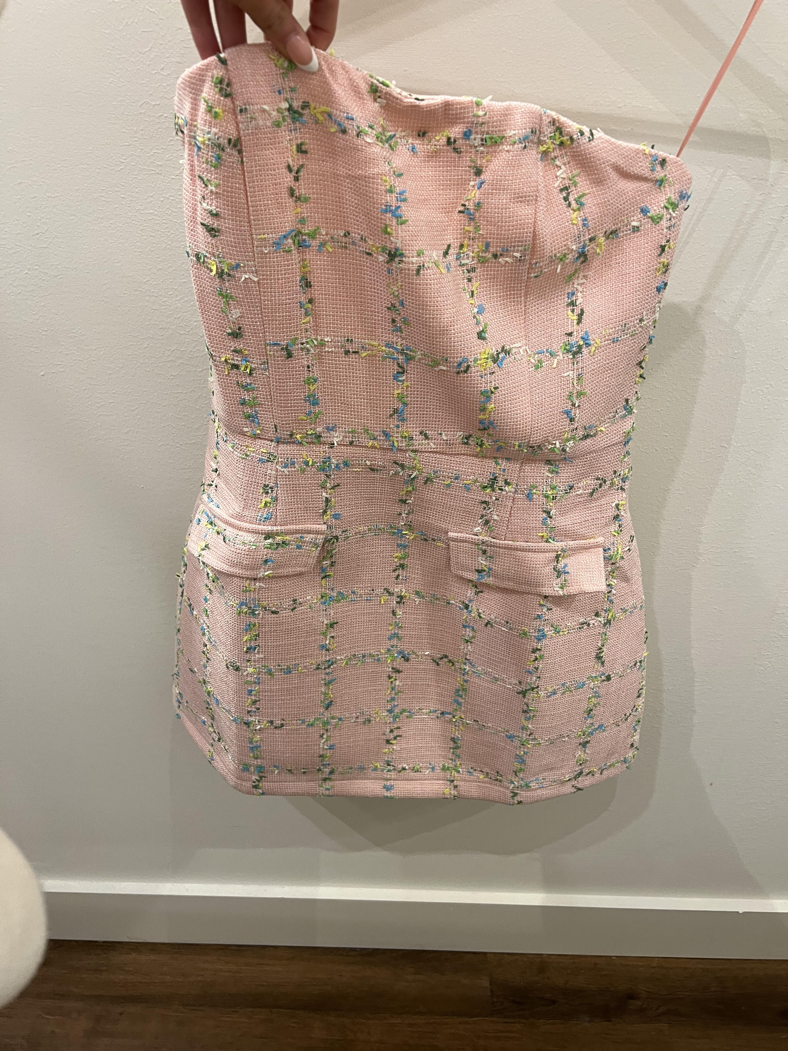 Strapless Tweed Dress