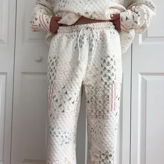 Christmas Holiday Quilted Joggers