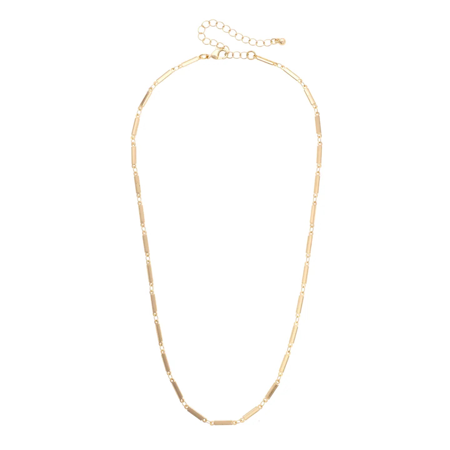Dolly Delicate Rectangle Link Necklace in Shiny Gold