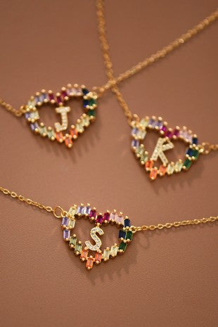 Colorful Letter Initial Necklace