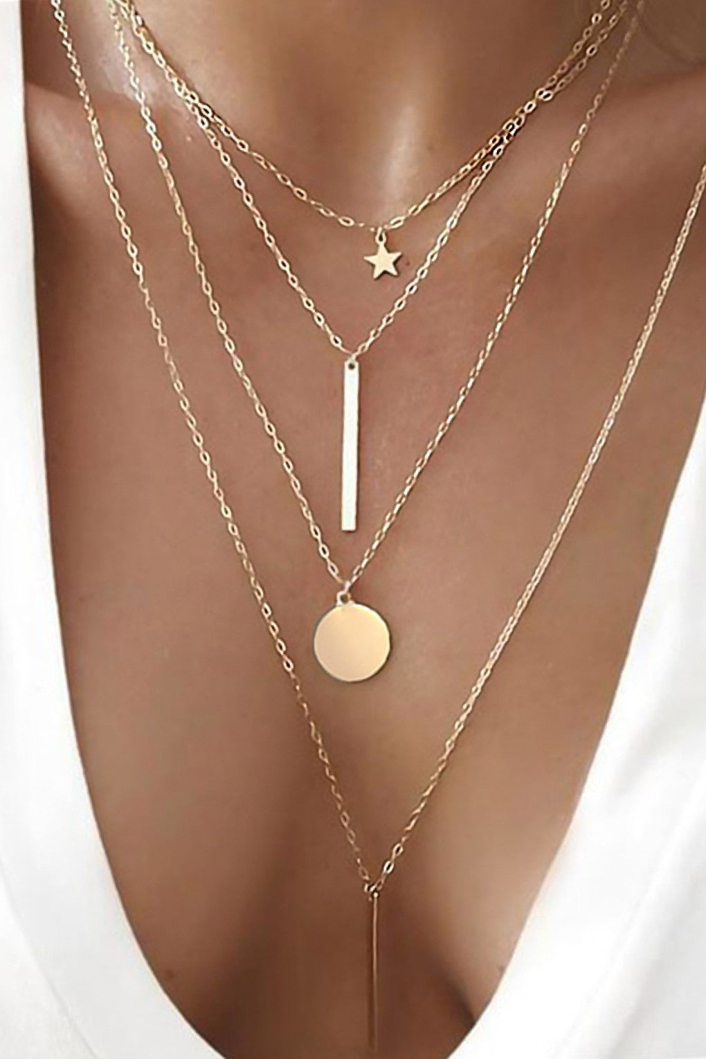 Layered Multi Pendant Necklace