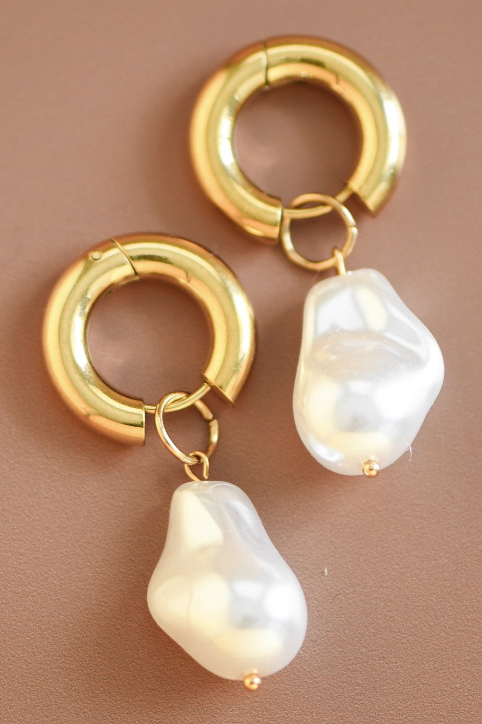 Pearl Drop Hoops