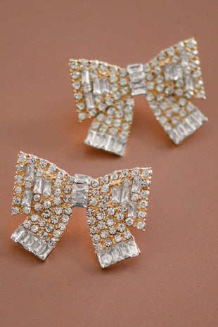 Rhinestone Bow Studs