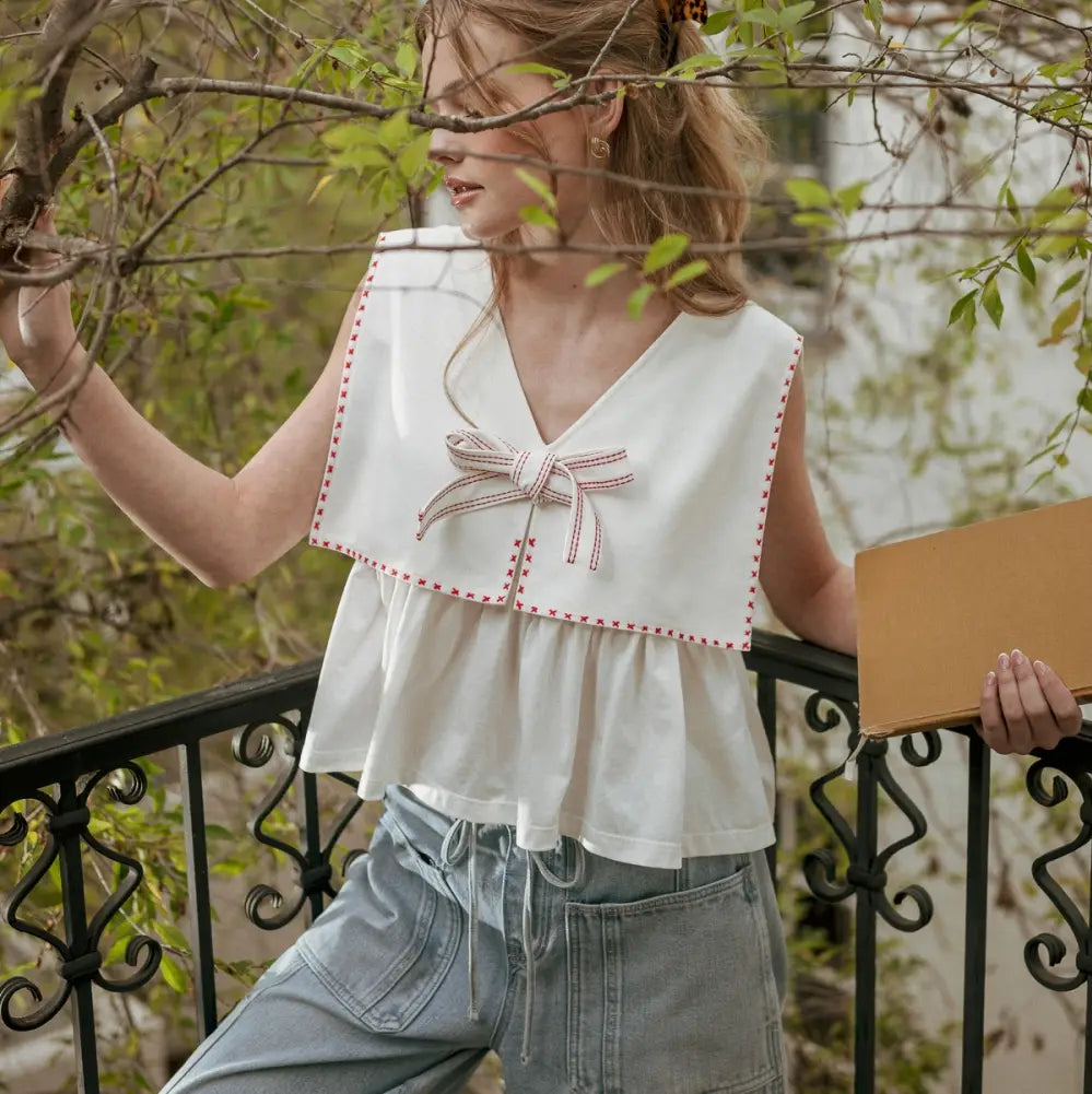 Sailor Collar Sleeveless Top